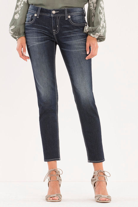 Miss Me Women's Primal Instincts Mid-Rise Ankle Skinny Jeans