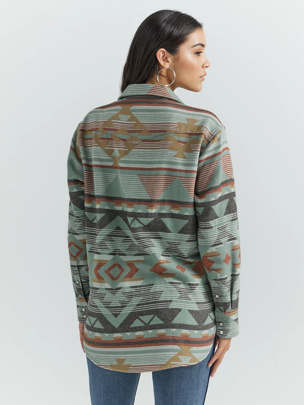 Wrangler Women's Jacquard Aztec Snap Shirt