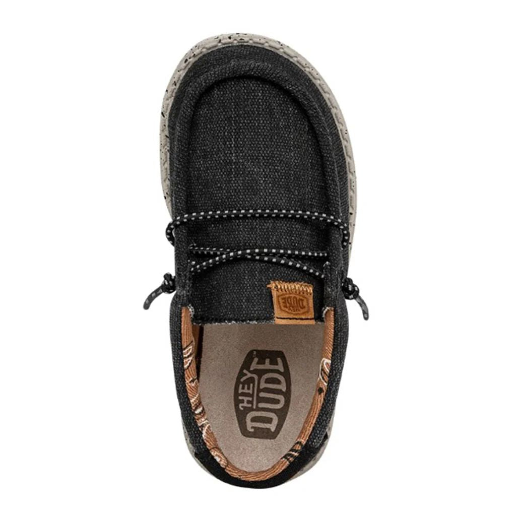 Hey Dude Toddler Wally Washed Canvas Black