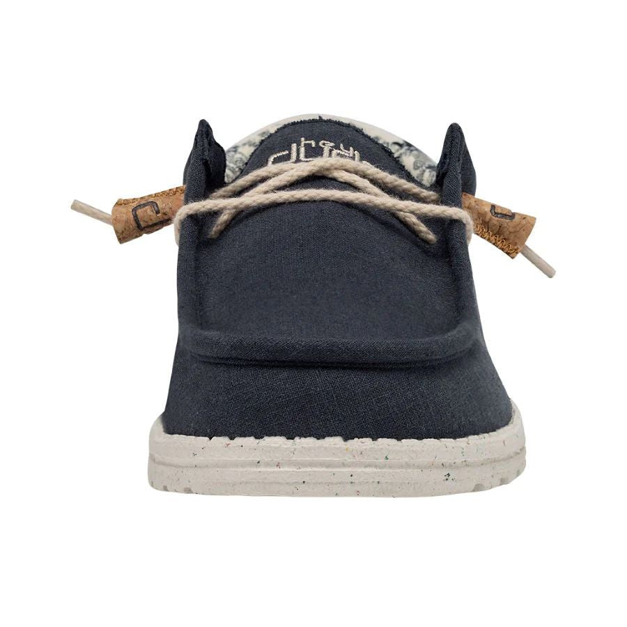 Hey Dude Men's Shoe Wally Linen Natrual Navy