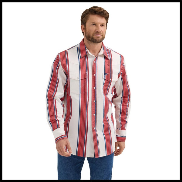 Wrangler Men's Vintage Inspired Long-Sleeve Snap Shirt
