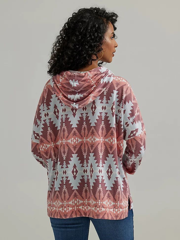 Wrangler Women's Geometric Relaxed Pullover Hoodie