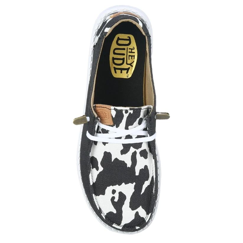 Hey Dude Women's Wendy Animal Black Cow