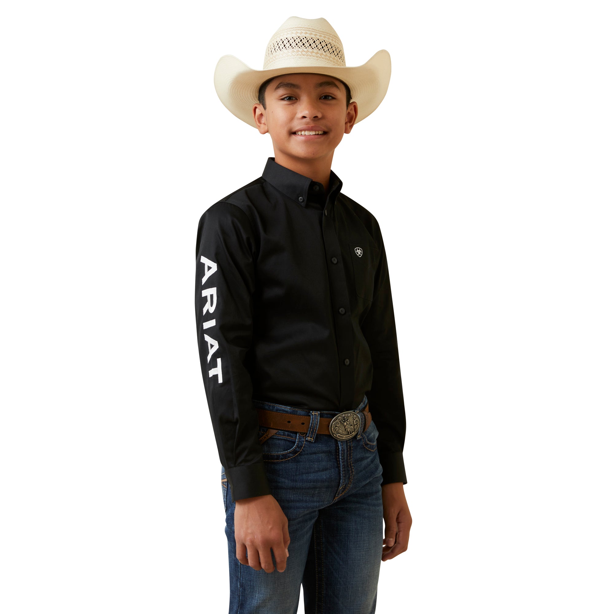 Ariat Boys Team Logo Twill Classic Fit Shirt