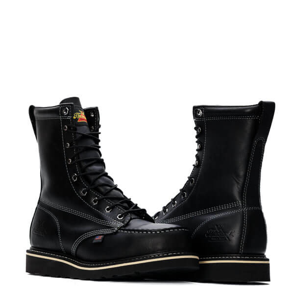 Thorogood Men's American Heritage 8" Black Moc Safety Toe Work Boot