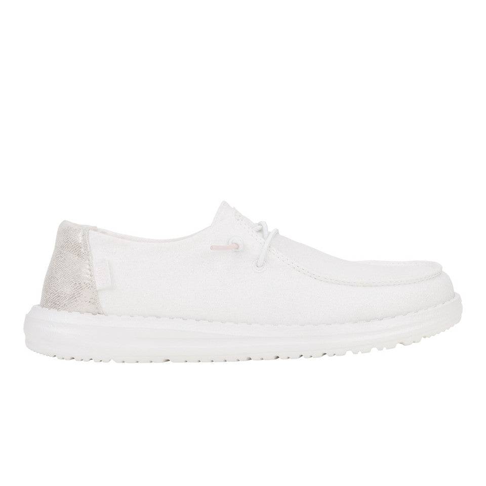 Hey Dude Wendy Metallic Sparkle White