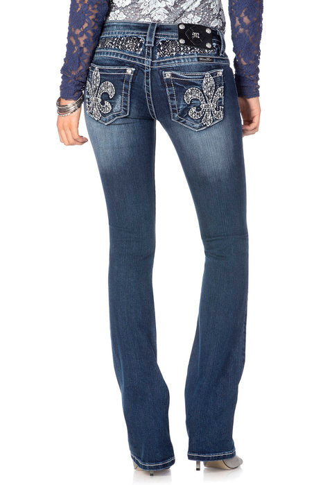 Women's Diamonds Fall Fleur De Lis Insert Boot Cut Jeans