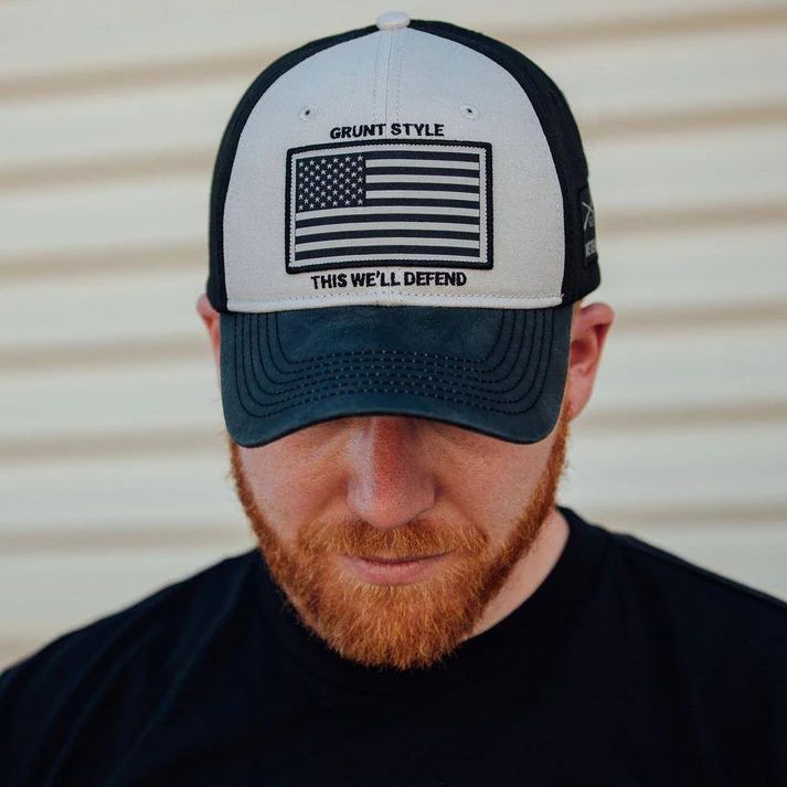 Grunt Men's Veteran Flag Hat