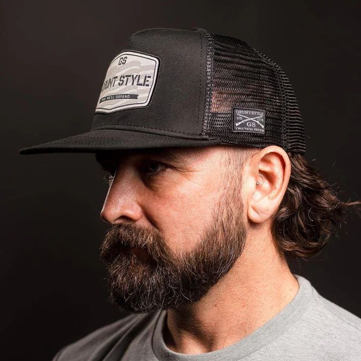 Grunt Men's Old Glory Patch Flat Bill Hat