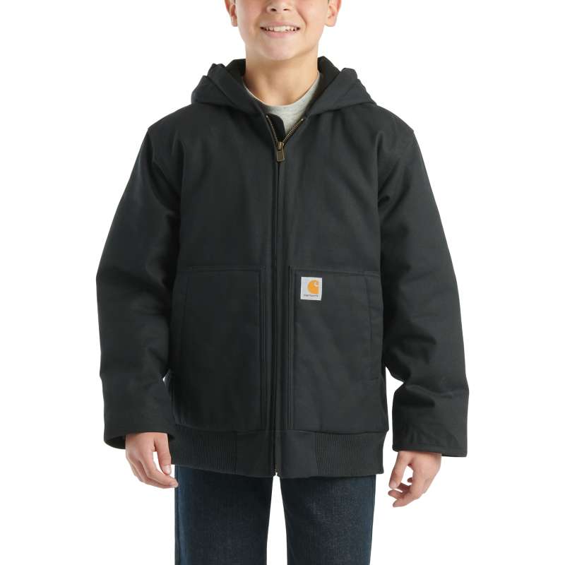 Carhartt Boys Active Jac Flannel Quilt Lined - BLACK 001