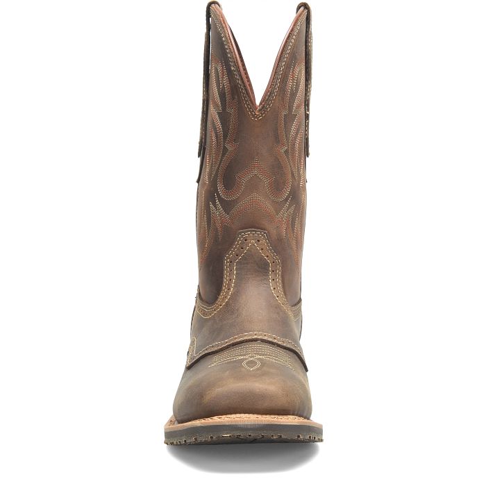 Double H Men's 11" Dark Brown Wide Roper Toe Western Boot