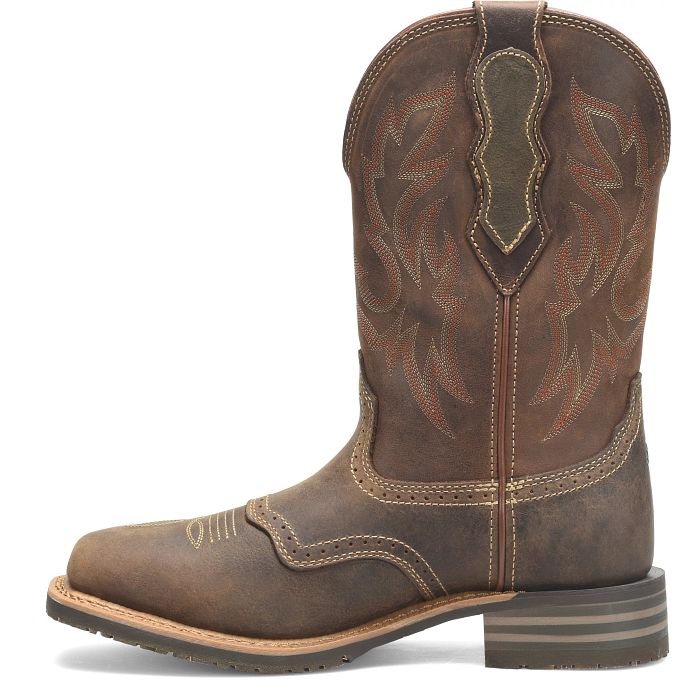 Double H Men's 11" Dark Brown Wide Roper Toe Western Boot