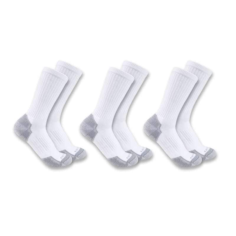 Carhartt Men's Midweight Cotton Blend Crew Sock 3-Pack - WHITE