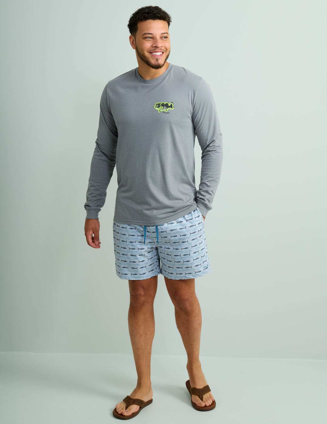 Huk Men's Graphic Long Sleeve Tee - NIGHT OWL 019