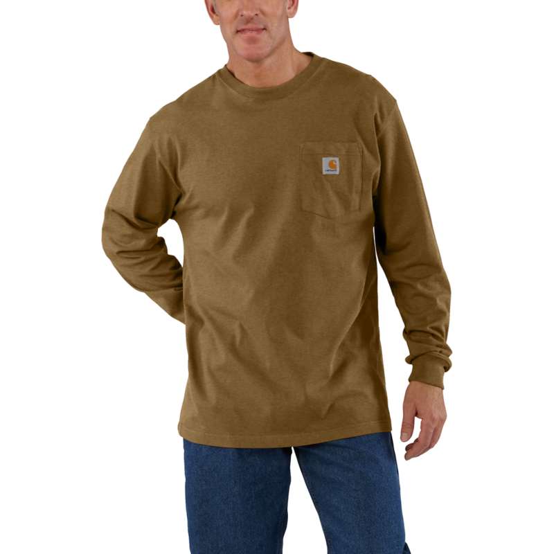 Carhartt Men's Workwear Long Sleeve Pocket T-Shirt - WALNUT B00