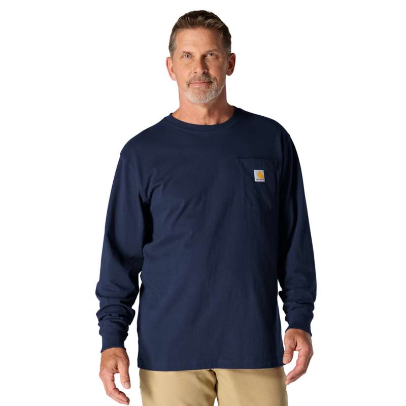 Carhartt Men's Workwear Long Sleeve Pocket T-Shirt - NAVY NVY