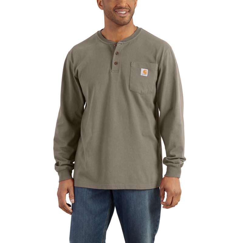 Carhartt Men's Workwear Long Sleeve Henley T-Shirt - DESERT DES