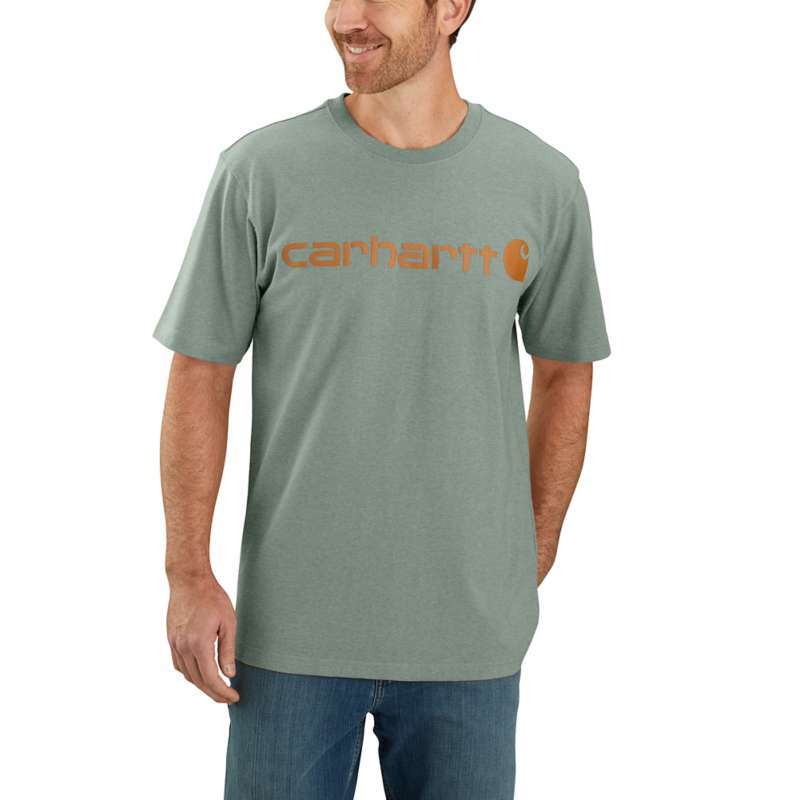 Carhartt Men's Signature Logo Short-Sleeve T-Shirt - LEAF GREEN G57