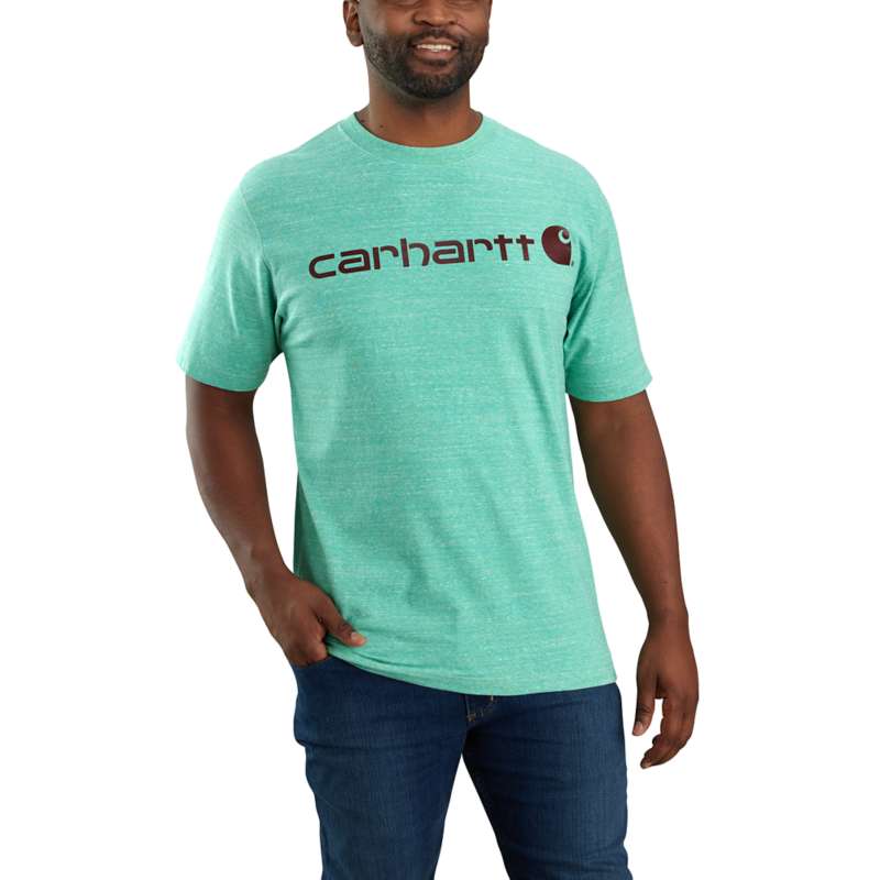 Carhartt Men's Signature Logo Short-Sleeve T-Shirt - SEA GREEN G89