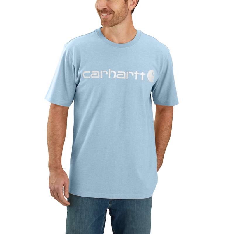 Carhartt Men's Signature Logo Short-Sleeve T-Shirt - TOURMALINE H13