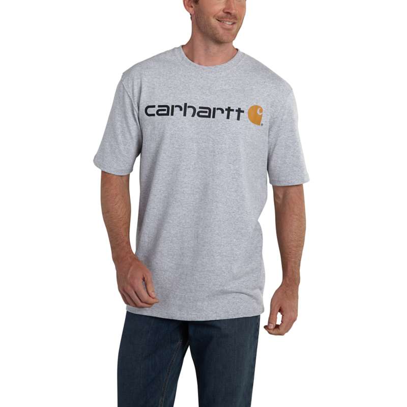 Carhartt Men's Signature Logo Short-Sleeve T-Shirt - GRAY HGY