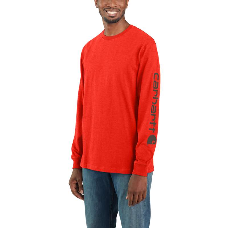 Carhartt Men's Workwear Long-Sleeve Graphic Logo T-Shirt - CURRANT R51