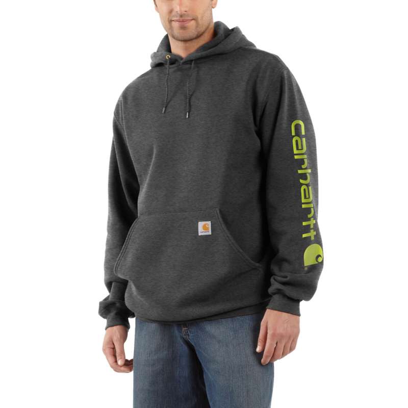 Carhartt Men's Midweight Hooded Logo Sweatshirt - CARBON 026