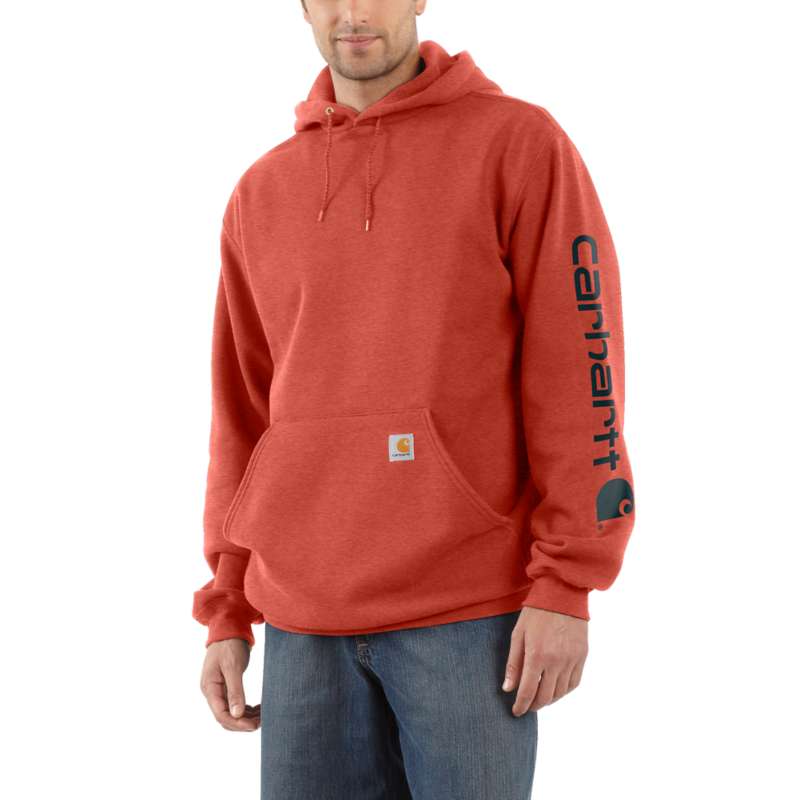 Carhartt Men's Midweight Hooded Logo Sweatshirt - CAYENNE O20