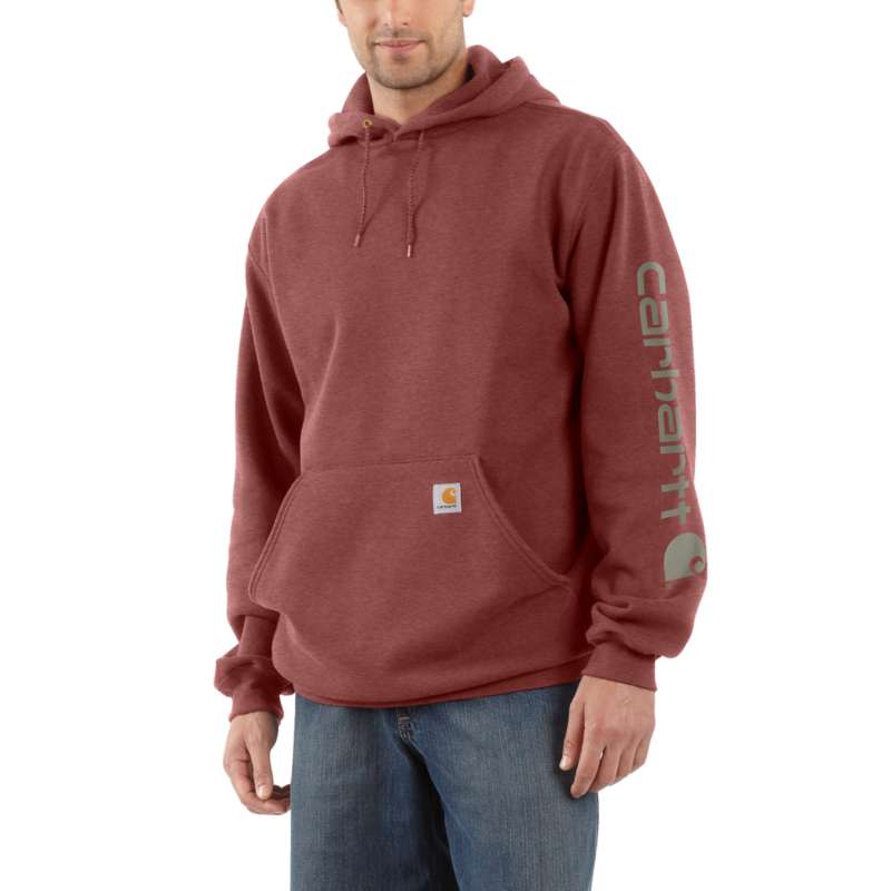 Carhartt Men's Midweight Hooded Logo Sweatshirt - IRON ORE R19