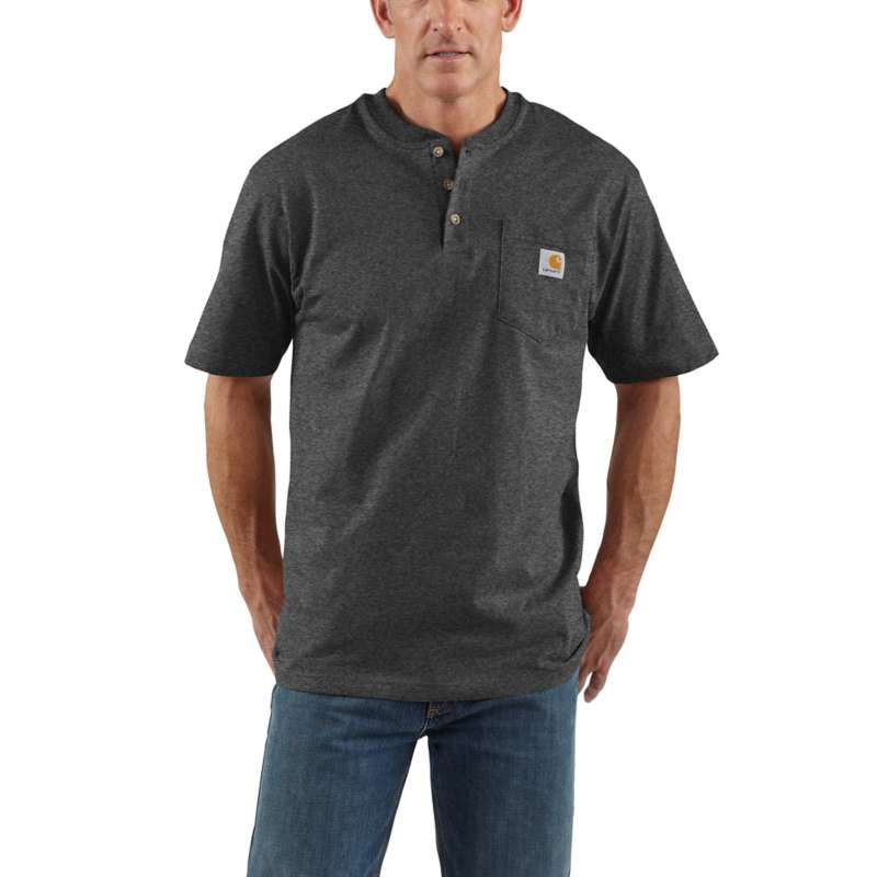Carhartt Men's Workwear Pocket Short-Sleeve Henley - CARBON 026