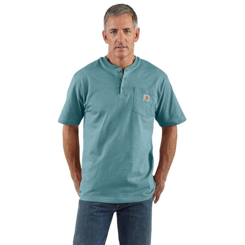 Carhartt Men's Workwear Pocket Short-Sleeve Henley - SUMMER BLUE HL1