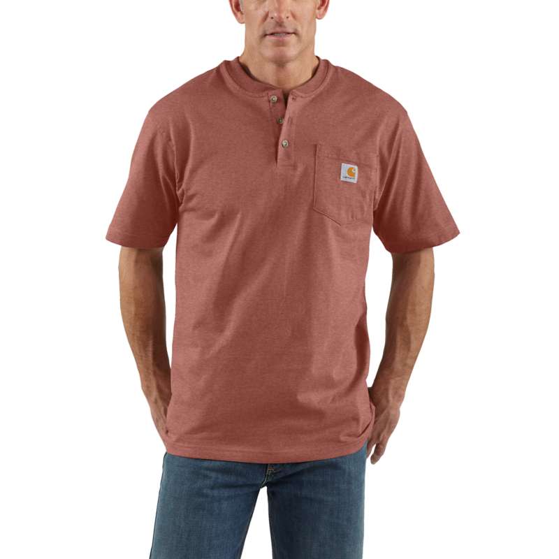 Carhartt Men's Workwear Pocket Short-Sleeve Henley - AUBURN R38