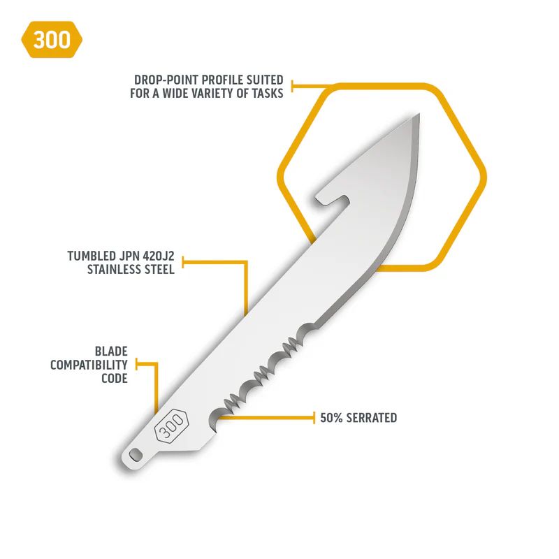 Outdoor Edge Serrated Drop Point Blade Pack 3.0"