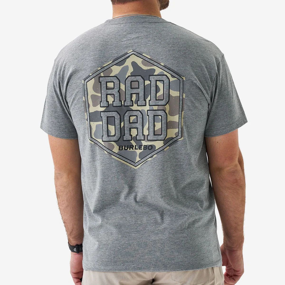 Burlebo Men's Rad Dad Deer Camo Short Sleeve Tee