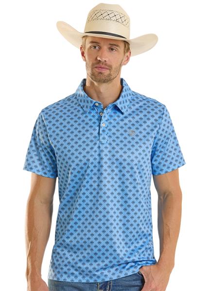 Rock & Roll Denim Men's Mini Aztec Geo Printed Polo
