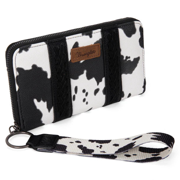 Wrangler Cow Print Wallet - Black