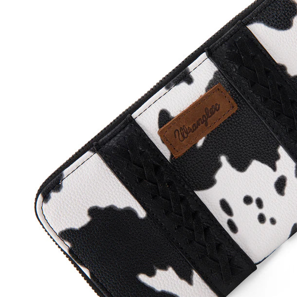 Wrangler Cow Print Wallet - Black