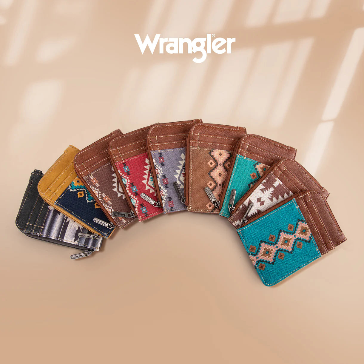 Wrangler Southwestern Art Print Mini Zip Card Case