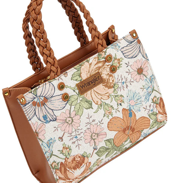 Wrangler Floral Print Braided Tote Bag