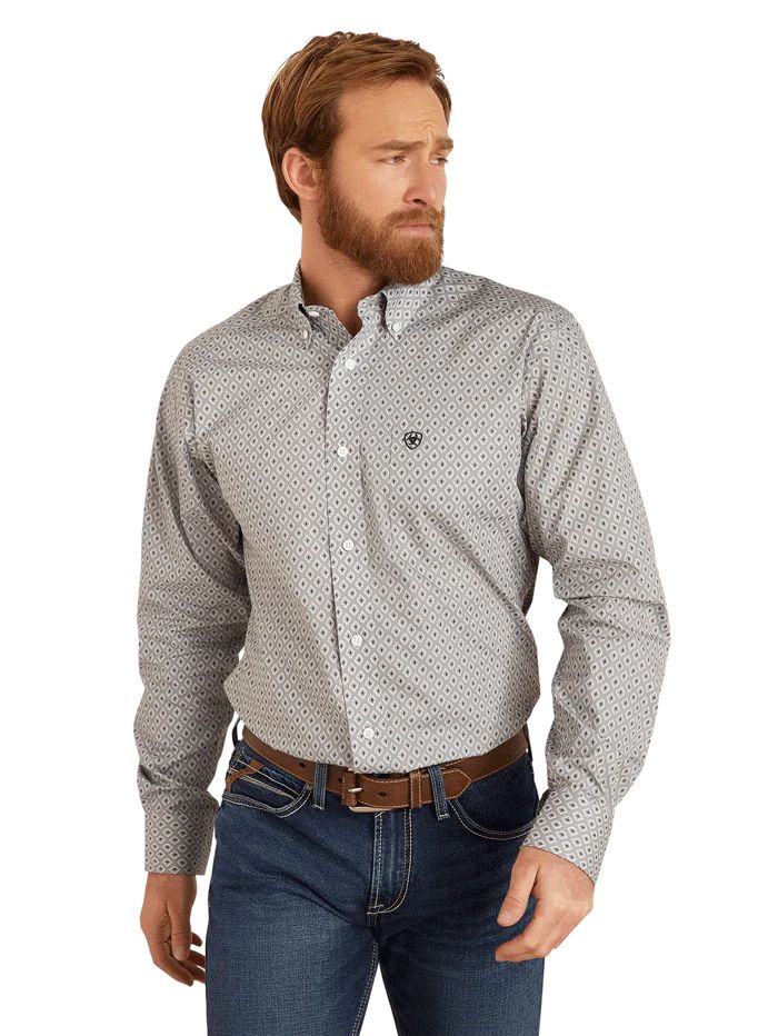 Ariat Mens Wrinkle Free Fitted Long Sleeve Shirt