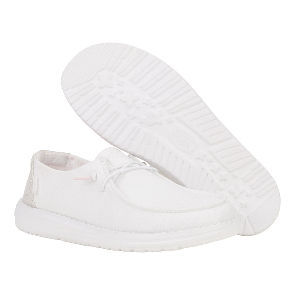 Hey Dude Wendy Metallic Sparkle White