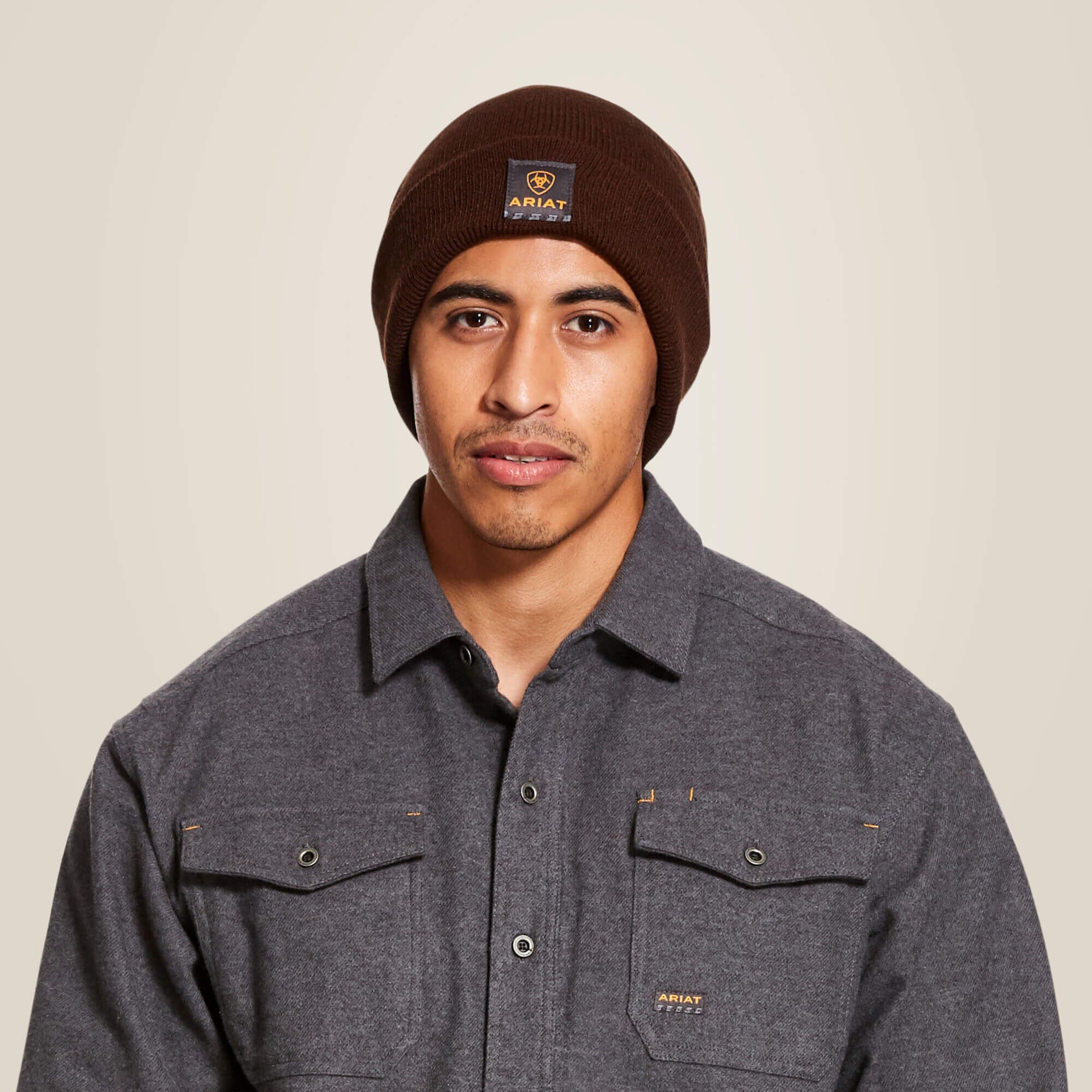 Ariat Men's Rebar Watch Cap Brown - BROWN