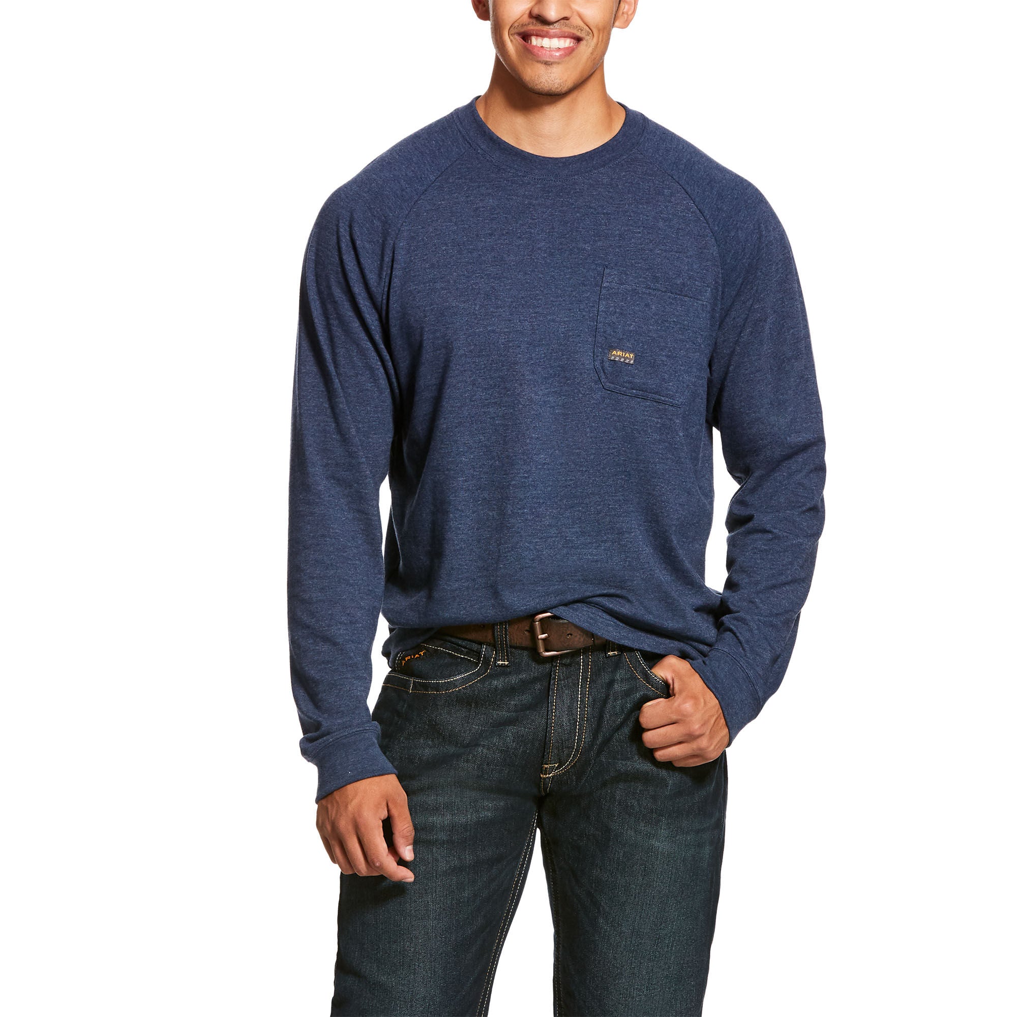 Ariat Men's Rebar Cotton Strong T-Shirt - NAVY HEATHER