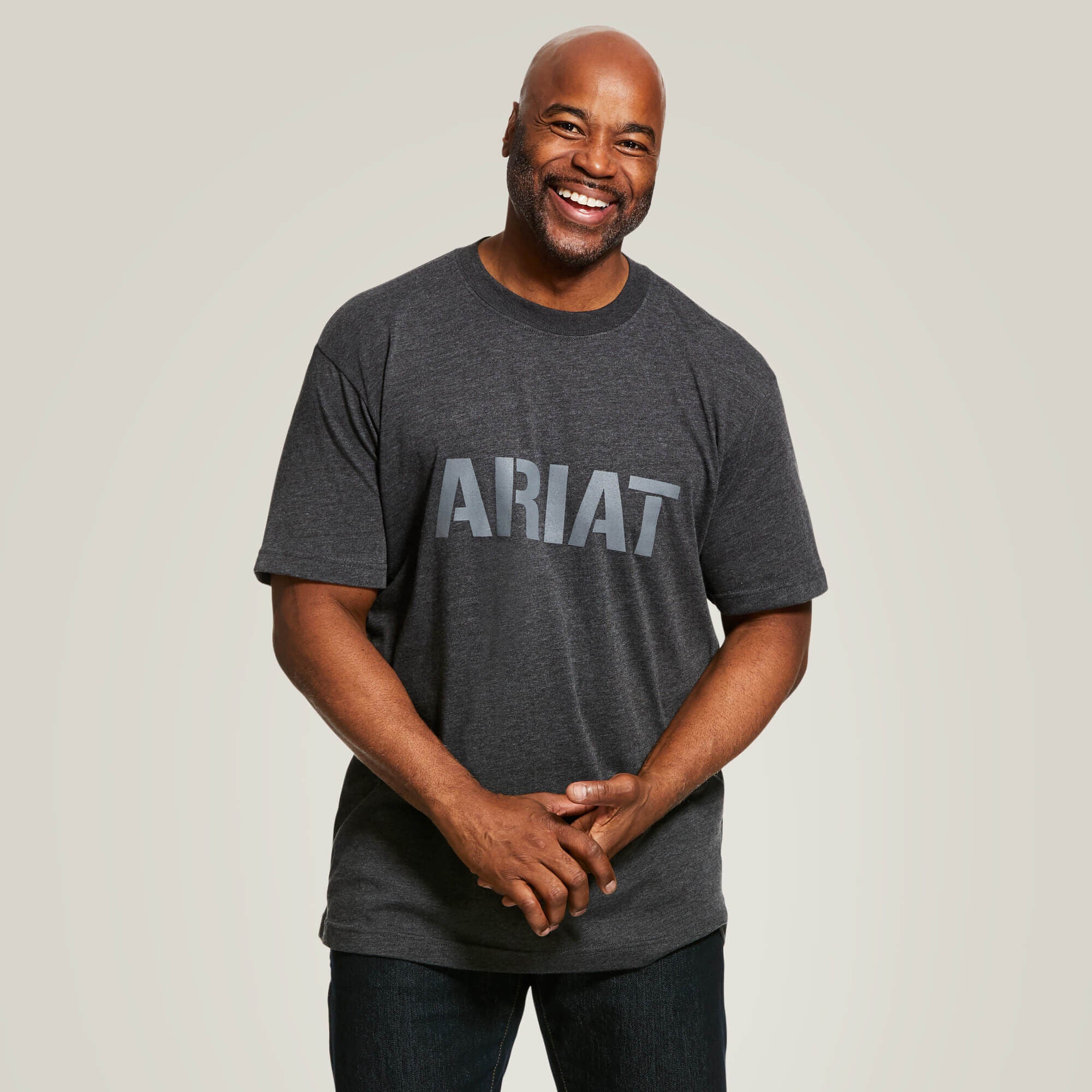 Ariat Men's Rebar Cotton Strong Block T-Shirt - CHARCOAL