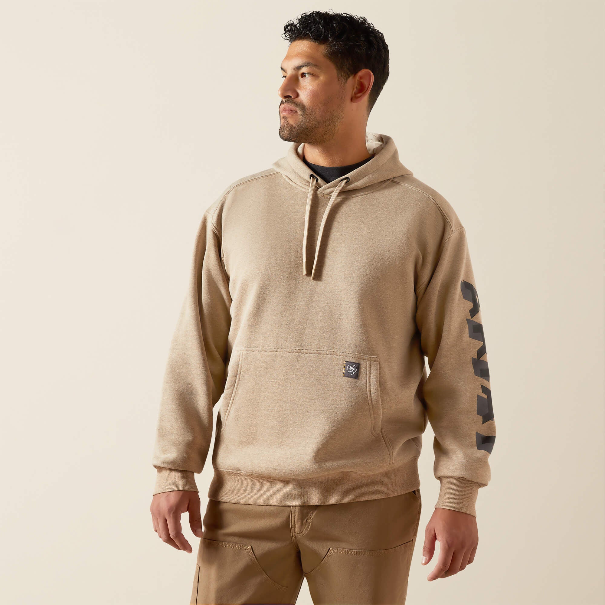 ARIAT REBAR LIGHTWEIGHT HOODIE - OATMEAL