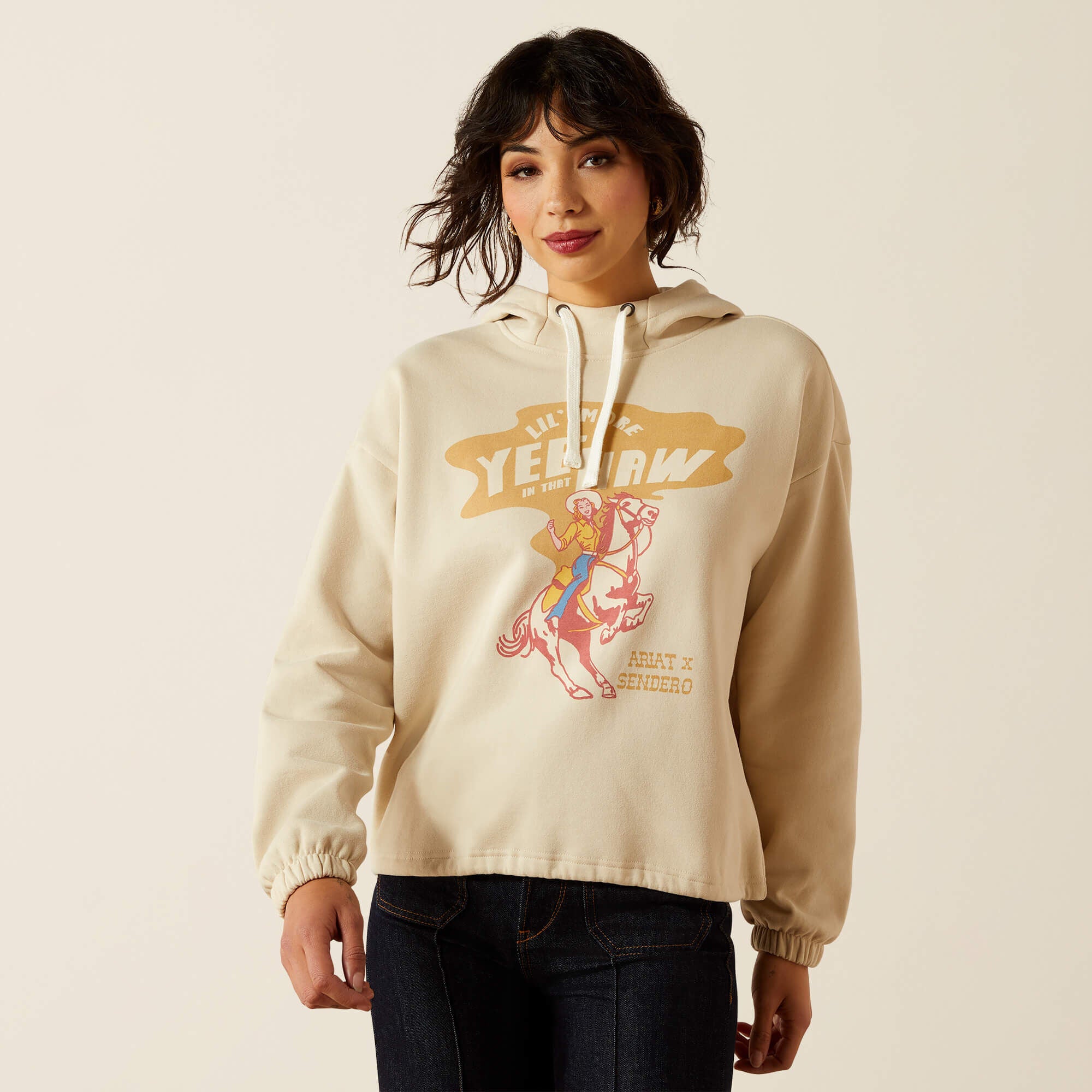 ESSENTIAL SENDERO YEEHAW HOODE - OYSTER