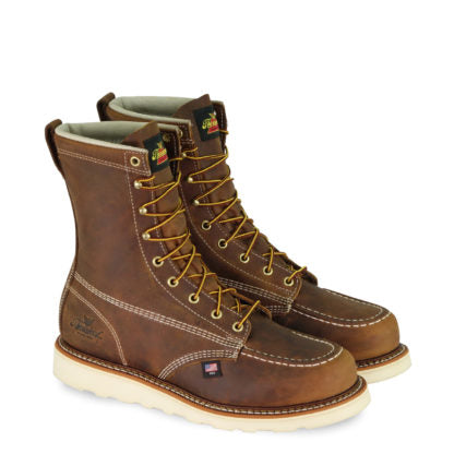 Thorogood Men's American Heritage 8" Trail Crazyhorse Safety Toe Moc Toe Wedge