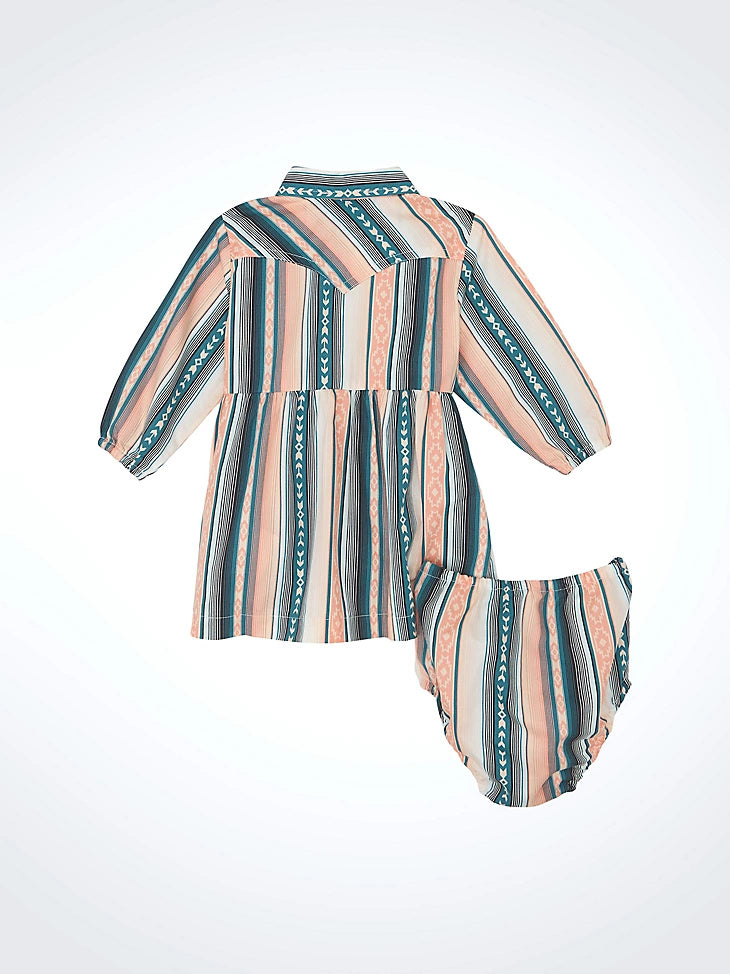 Wrangler Infant Stripe Western Long Sleeve Snap Dress
