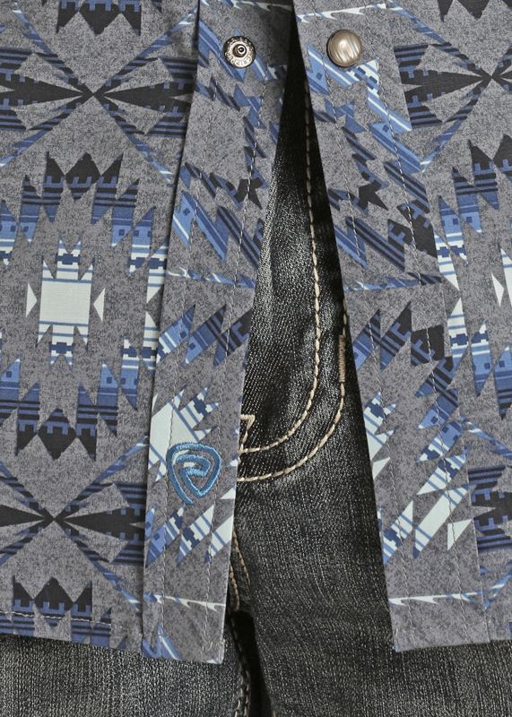 Rock And Roll Long Sleeve 2 Pocket Aztec Snap Shirt