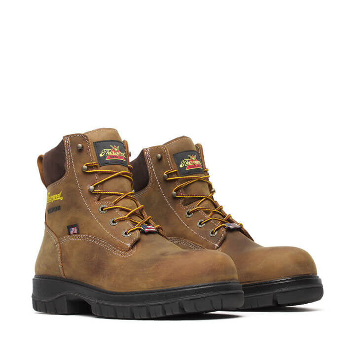 Thorogood Men's Genesis Series 6" Chestnut Nano Safety Toe Waterproof Work Boot